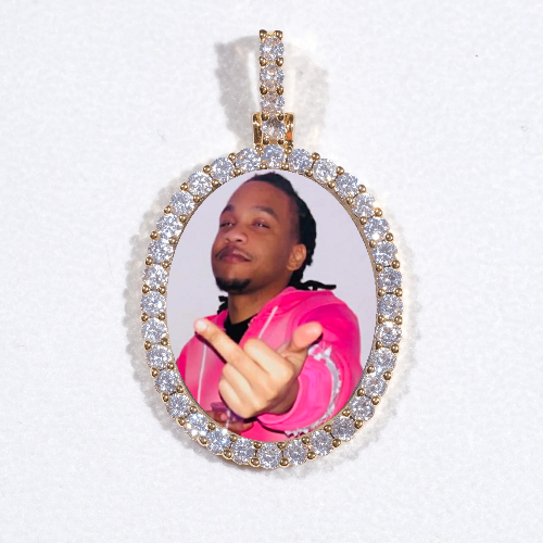 3D Oval Custom Picture Pendant