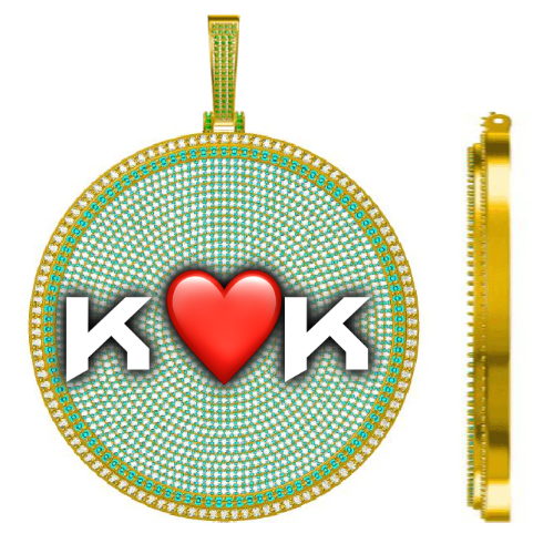 CUSTOM LETTER NECKLACE 3D BIG DISC
