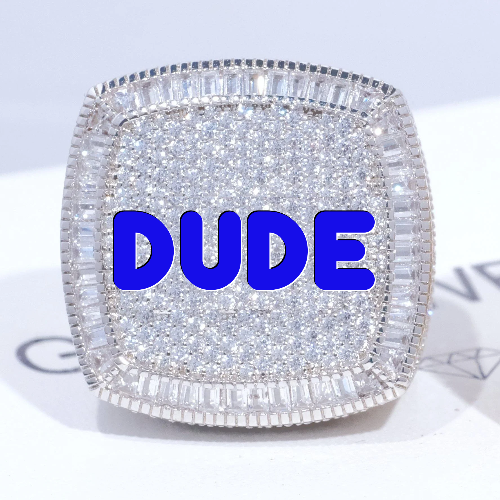 CUSTOM LETTER 3D ICED RING