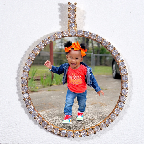 LARGE 3D CIRCLE CUSTOM PICTURE PENDANT