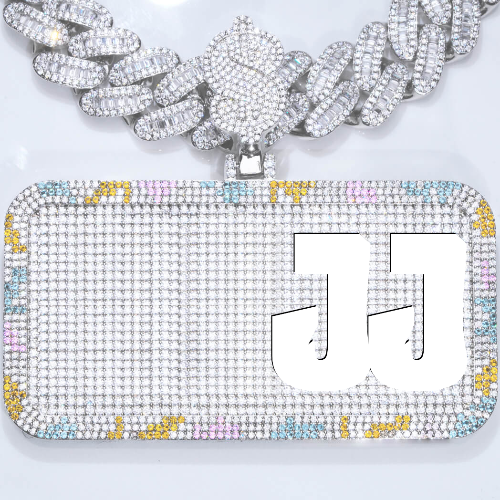 CUSTOM LETTER NECKLACE 3D COLORFUL SQUARE