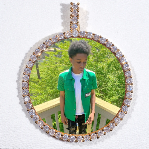 LARGE 3D CIRCLE CUSTOM PICTURE PENDANT