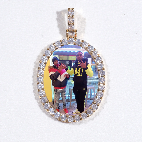 3D Oval Custom Picture Pendant