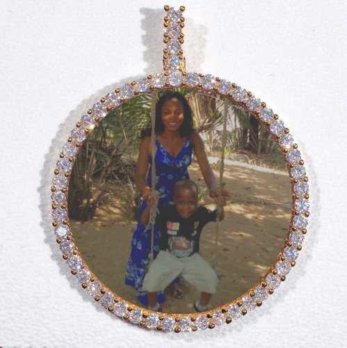 LARGE 3D CIRCLE CUSTOM PICTURE PENDANT