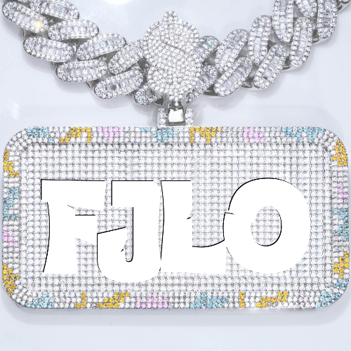 CUSTOM LETTER NECKLACE 3D COLORFUL SQUARE