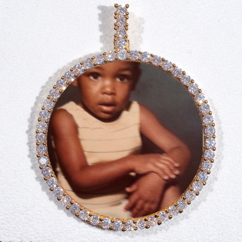 LARGE 3D CIRCLE CUSTOM PICTURE PENDANT