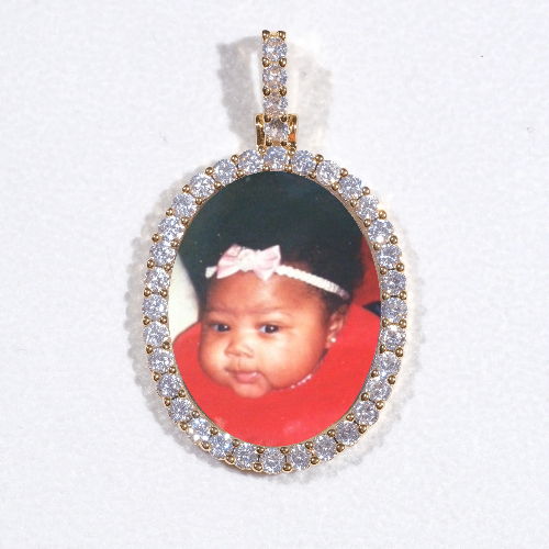 3D Oval Custom Picture Pendant