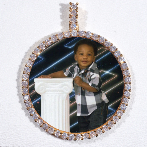 LARGE 3D CIRCLE CUSTOM PICTURE PENDANT