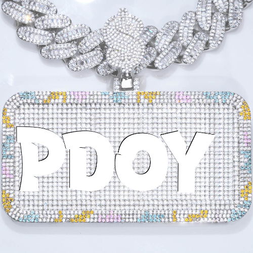 CUSTOM LETTER NECKLACE 3D COLORFUL SQUARE