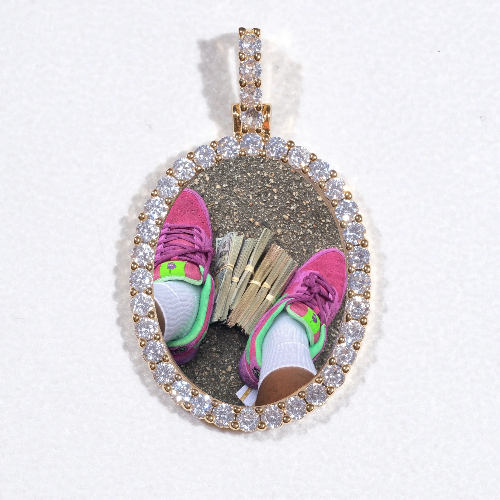 3D Oval Custom Picture Pendant