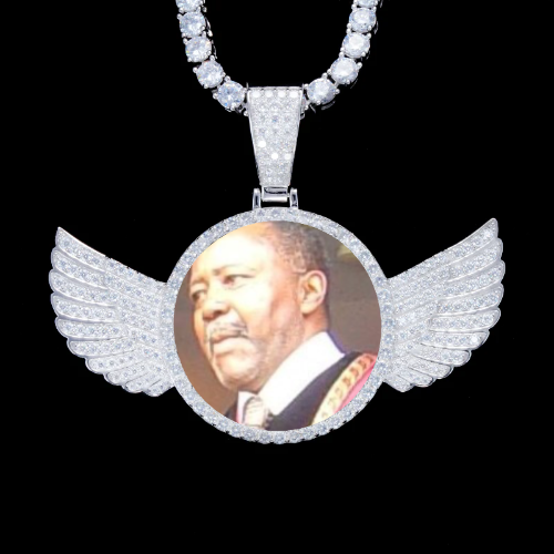 925S & VVS Moissanite 3D Wing Custom Picture Pendant