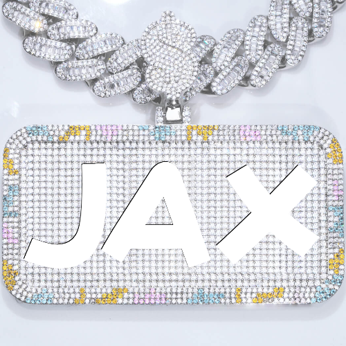 CUSTOM LETTER NECKLACE 3D COLORFUL SQUARE