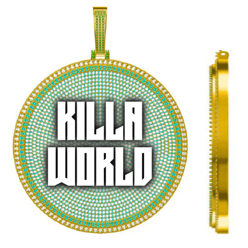 CUSTOM LETTER NECKLACE 3D BIG DISC
