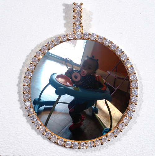LARGE 3D CIRCLE CUSTOM PICTURE PENDANT