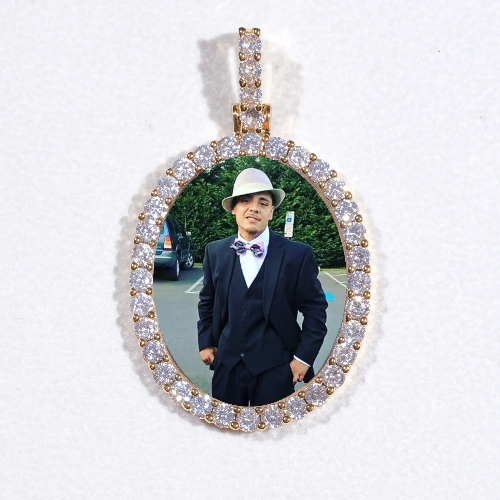 3D Oval Custom Picture Pendant