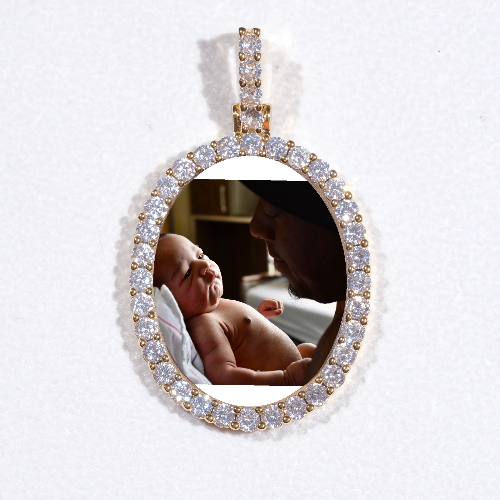 3D Oval Custom Picture Pendant