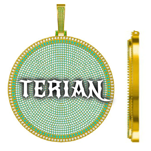 CUSTOM LETTER NECKLACE 3D BIG DISC