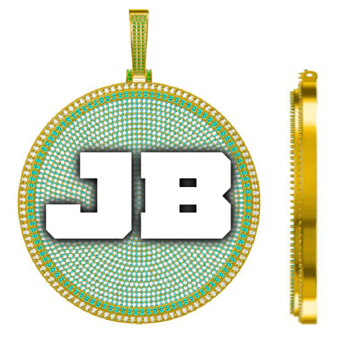 CUSTOM LETTER NECKLACE 3D BIG DISC