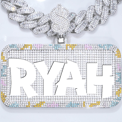 CUSTOM LETTER NECKLACE 3D COLORFUL SQUARE