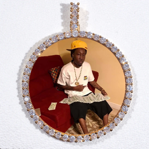 LARGE 3D CIRCLE CUSTOM PICTURE PENDANT