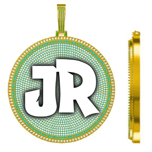 CUSTOM LETTER NECKLACE 3D BIG DISC