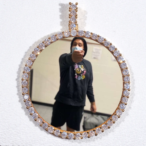 LARGE 3D CIRCLE CUSTOM PICTURE PENDANT