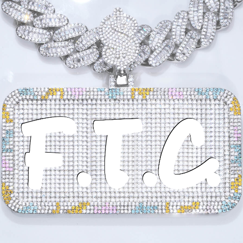 CUSTOM LETTER NECKLACE 3D COLORFUL SQUARE