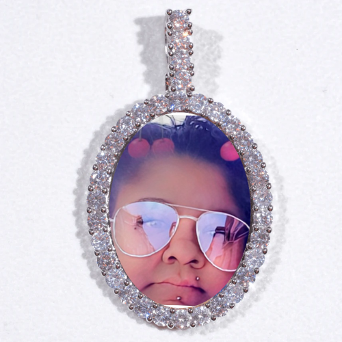 Large 3D Oval Custom Picture Pendant