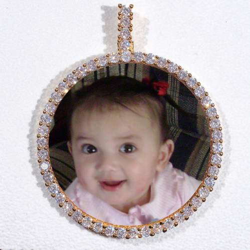 LARGE 3D CIRCLE CUSTOM PICTURE PENDANT
