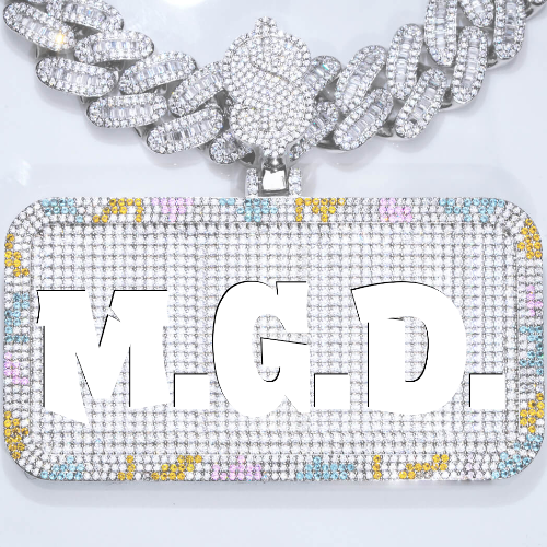 CUSTOM LETTER NECKLACE 3D COLORFUL SQUARE