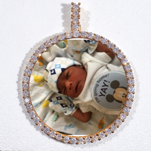 LARGE 3D CIRCLE CUSTOM PICTURE PENDANT