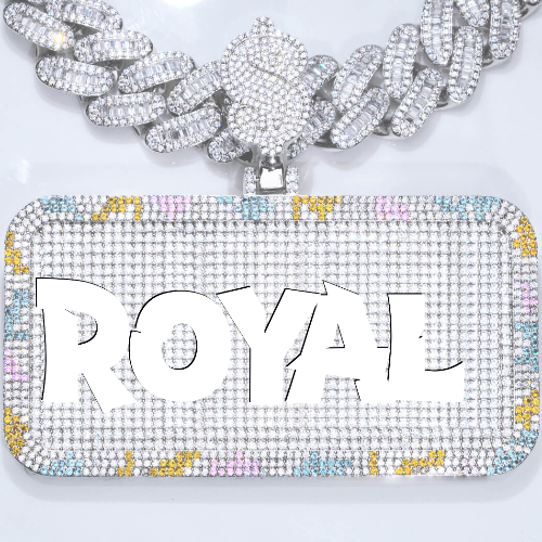 CUSTOM LETTER NECKLACE 3D COLORFUL SQUARE