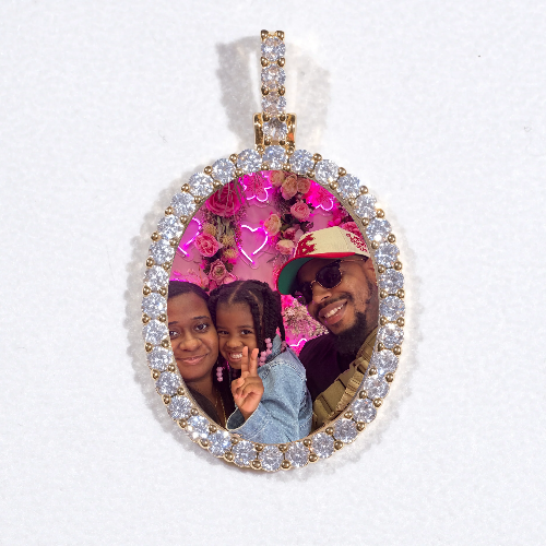 3D Oval Custom Picture Pendant