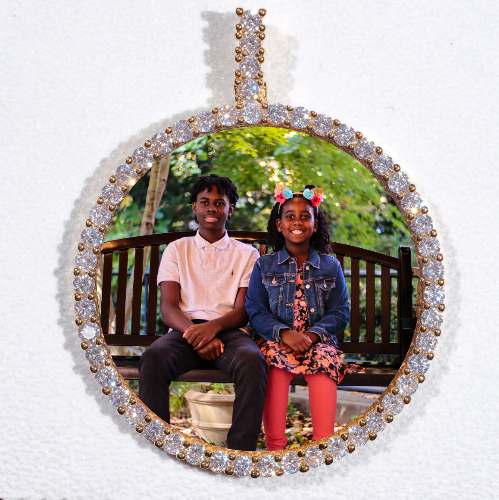 LARGE 3D CIRCLE CUSTOM PICTURE PENDANT