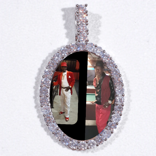 Large 3D Oval Custom Picture Pendant