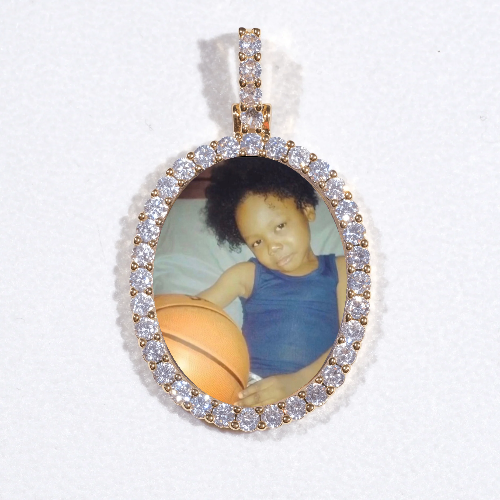 3D Oval Custom Picture Pendant
