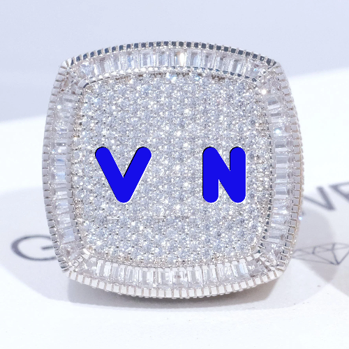 CUSTOM LETTER 3D ICED RING