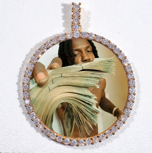 LARGE 3D CIRCLE CUSTOM PICTURE PENDANT