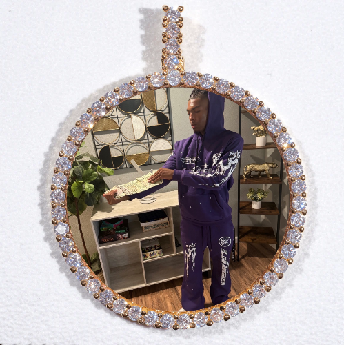 LARGE 3D CIRCLE CUSTOM PICTURE PENDANT
