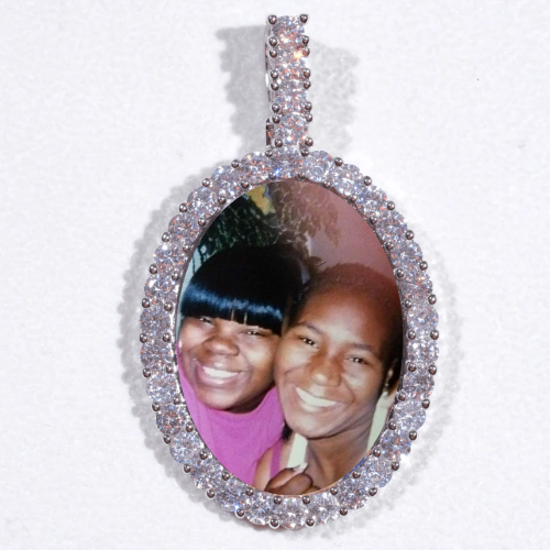 Large 3D Oval Custom Picture Pendant