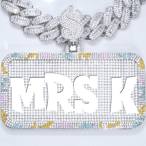 CUSTOM LETTER NECKLACE 3D COLORFUL SQUARE