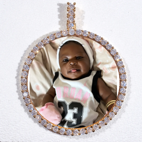 LARGE 3D CIRCLE CUSTOM PICTURE PENDANT