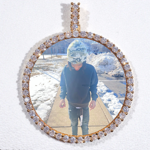 LARGE 3D CIRCLE CUSTOM PICTURE PENDANT