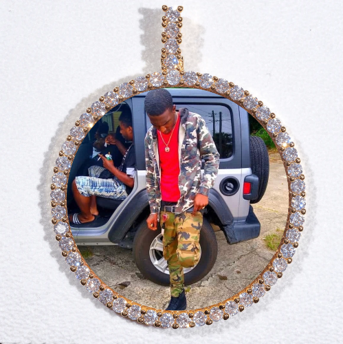 LARGE 3D CIRCLE CUSTOM PICTURE PENDANT