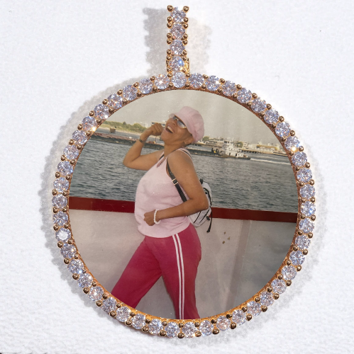 LARGE 3D CIRCLE CUSTOM PICTURE PENDANT