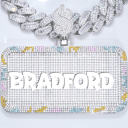 CUSTOM LETTER NECKLACE 3D COLORFUL SQUARE