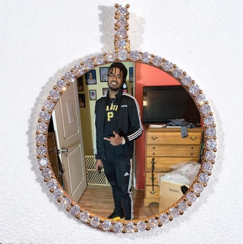LARGE 3D CIRCLE CUSTOM PICTURE PENDANT