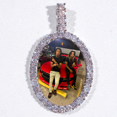 Large 3D Oval Custom Picture Pendant