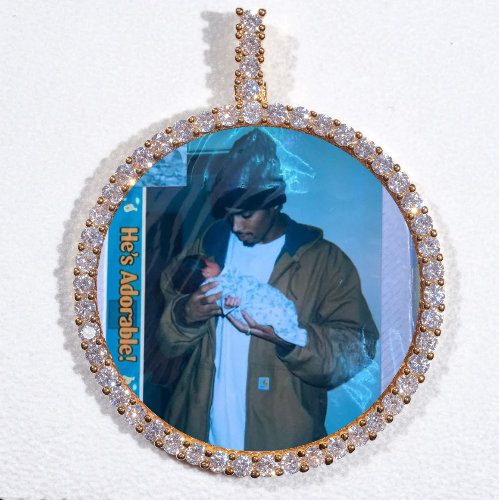 LARGE 3D CIRCLE CUSTOM PICTURE PENDANT