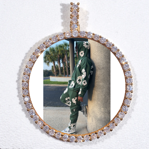 LARGE 3D CIRCLE CUSTOM PICTURE PENDANT